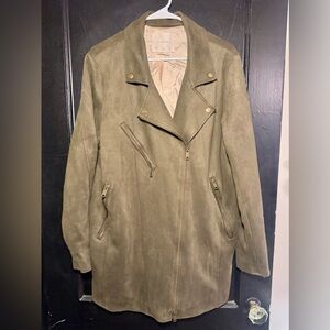 Anthropologie Ripley Sueded Longline Moto Jacket